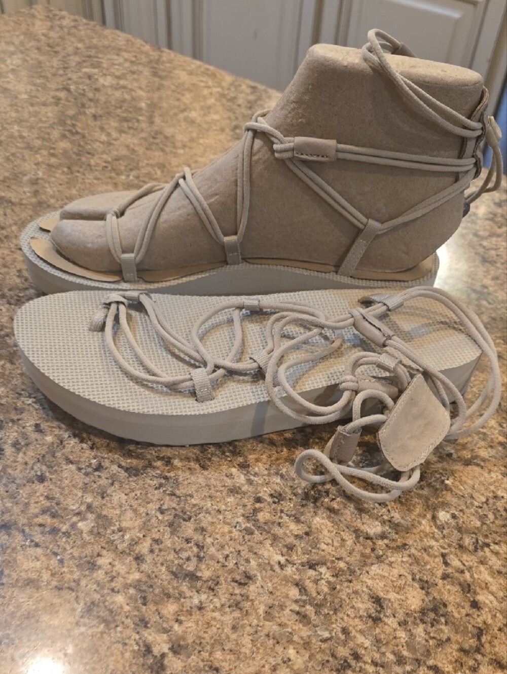 Teva Women's Neutral Lace-Up Platform Sandals - Beige - Picture 2 of 3